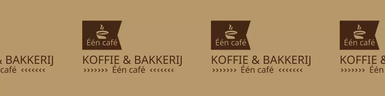 Logo van eenvoudig café in lichtbruin en bruin
