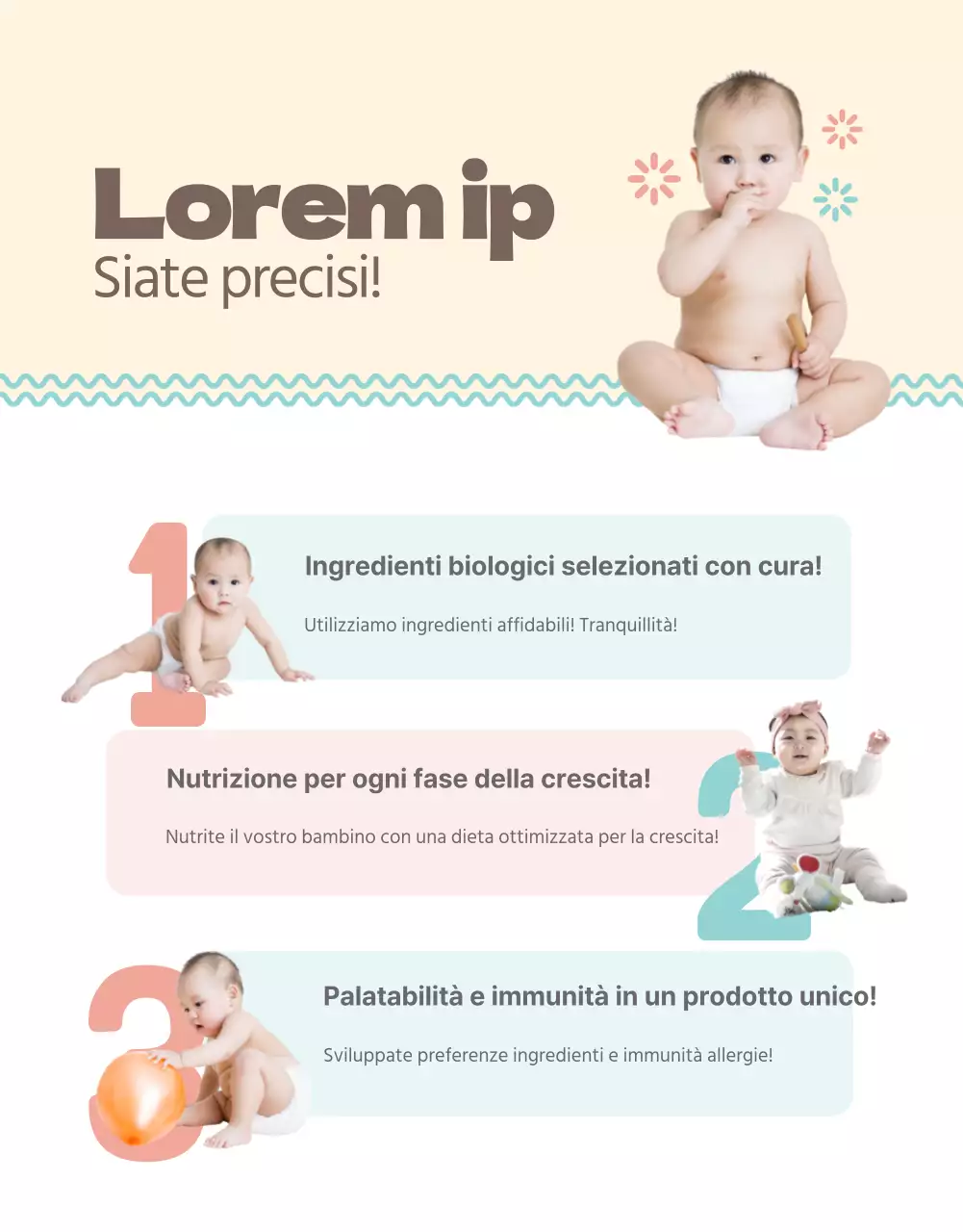 Dettagli sugli alimenti per bambini