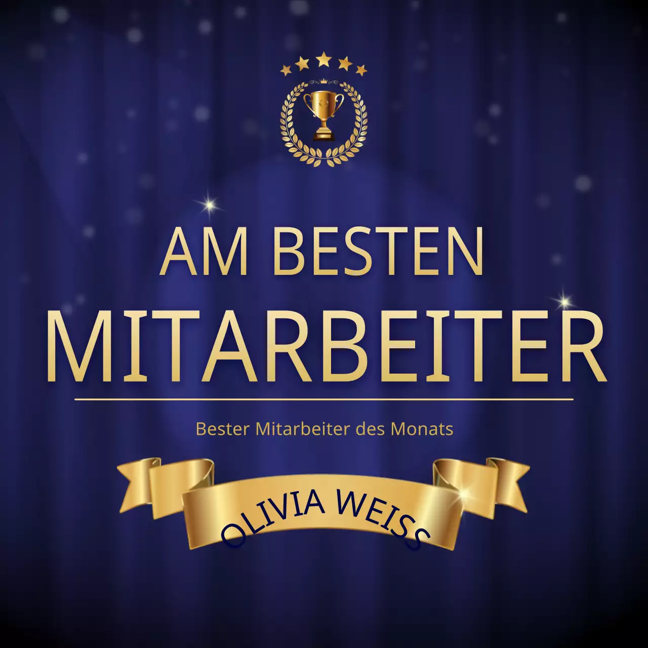 Ein blau-golden glitzerndes Preisverleihungskonzept