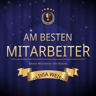 Ein blau-golden glitzerndes Preisverleihungskonzept