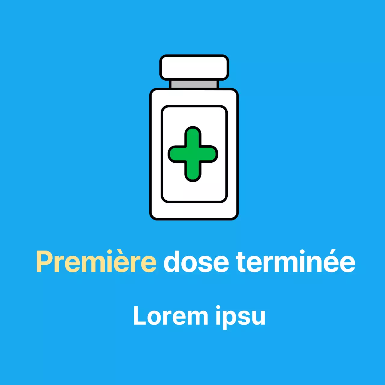 Autocollant médical de vaccination corona bleu clair