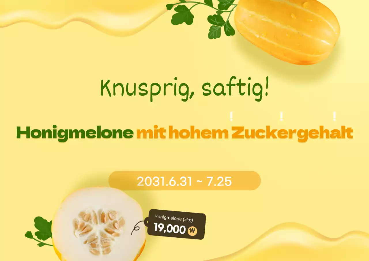 Förderung von gelben und grünen Melonen der Saison