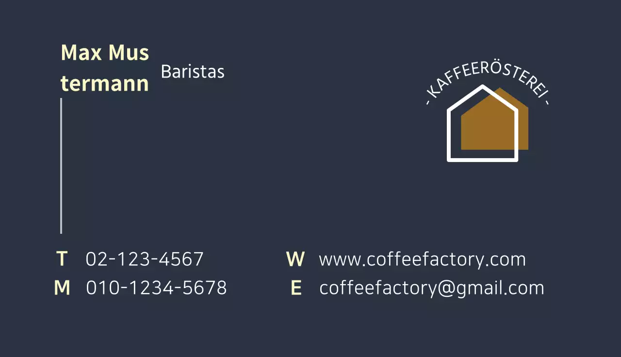 Barista-Café-Visitenkarte