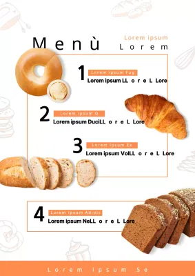 Menu della panetteria