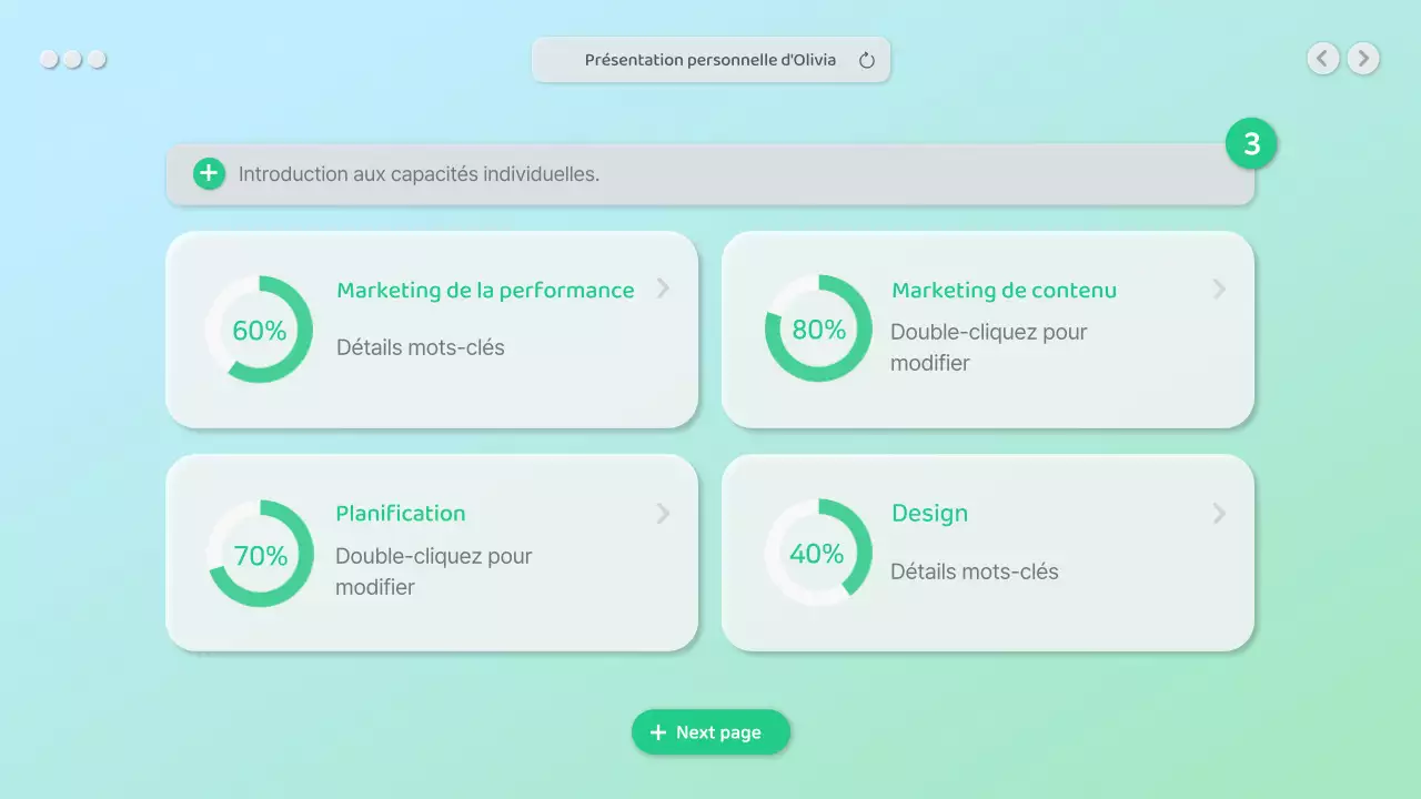 Une bio propre avec un concept d'interface graphique vert