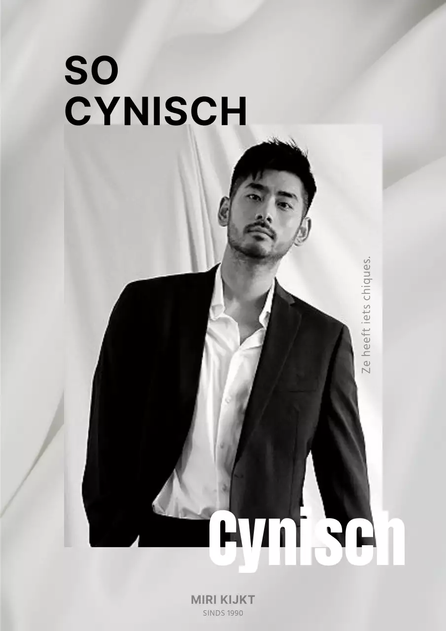 Moderne herenmode flyer in zwart-wit tinten