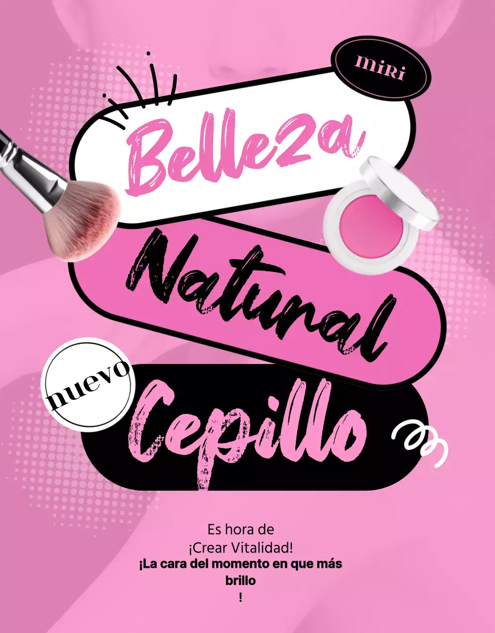 Promover pinceles kitsch sobre fondo rosa