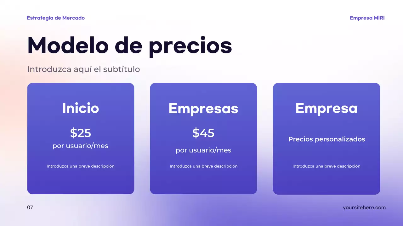 presentación de la estrategia moderna púrpura