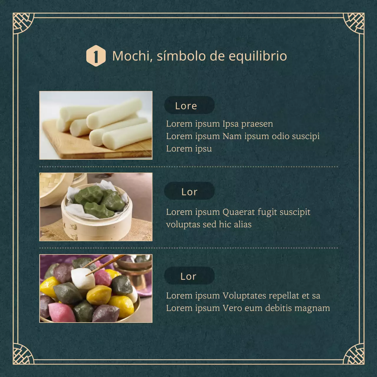 Pastel de arroz verde oscuro significado tarjetaNoticias diseño