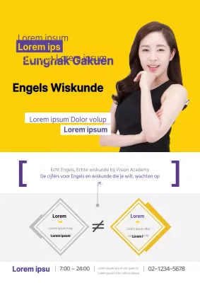 Eenvoudige schoolpromotie met gele vormen