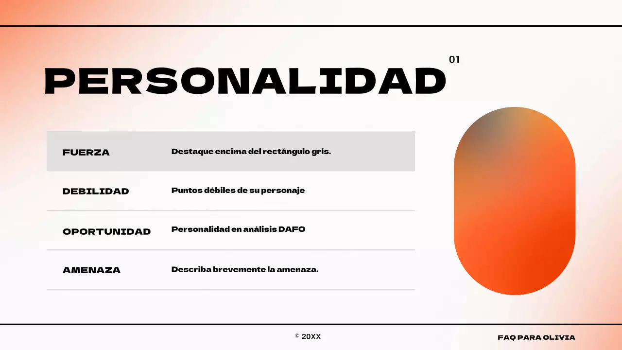 Infografía con un sencillo concepto de degradado en naranja y blanco Sobre nosotros