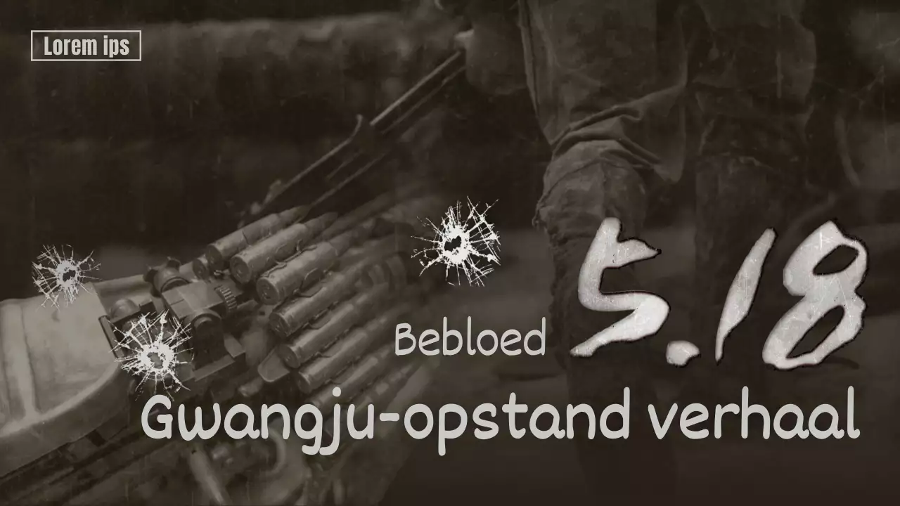 Informatie over de 518 Gwangju Opstand met een vervaagd fotoconcept