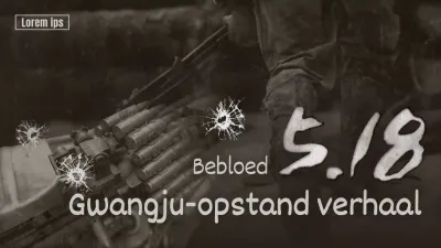 Informatie over de 518 Gwangju Opstand met een vervaagd fotoconcept