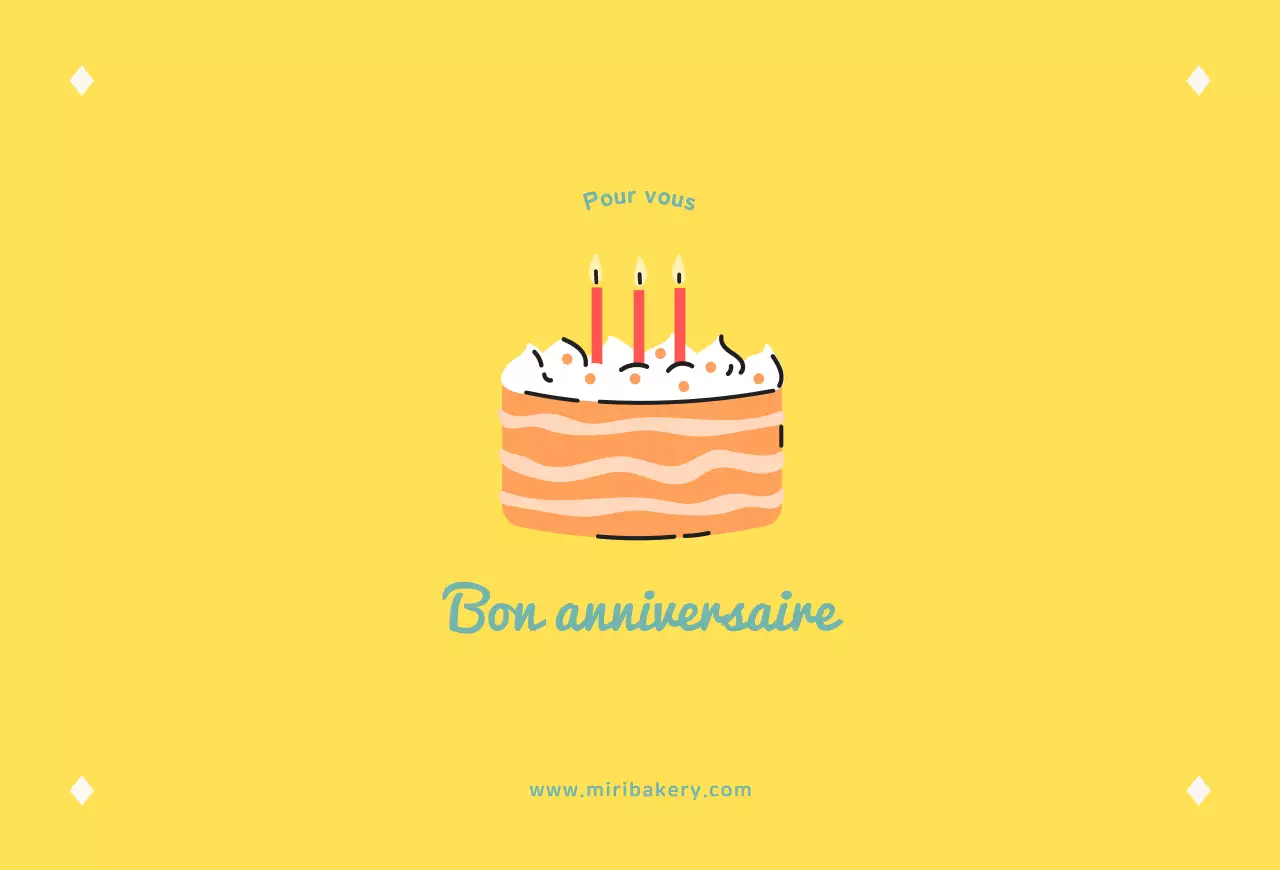 Carte postale d'anniversaire jaune