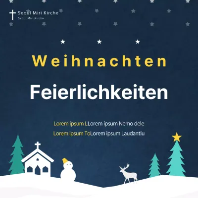 Ein Weihnachtsgottesdienst unter dem indigoblauen, verschneiten Nachthimmel