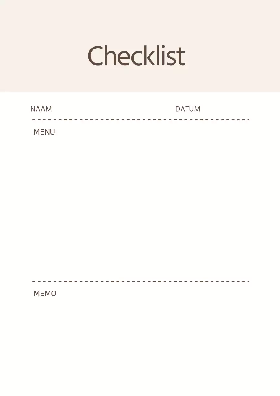 Poster met eenvoudige checklist in beige