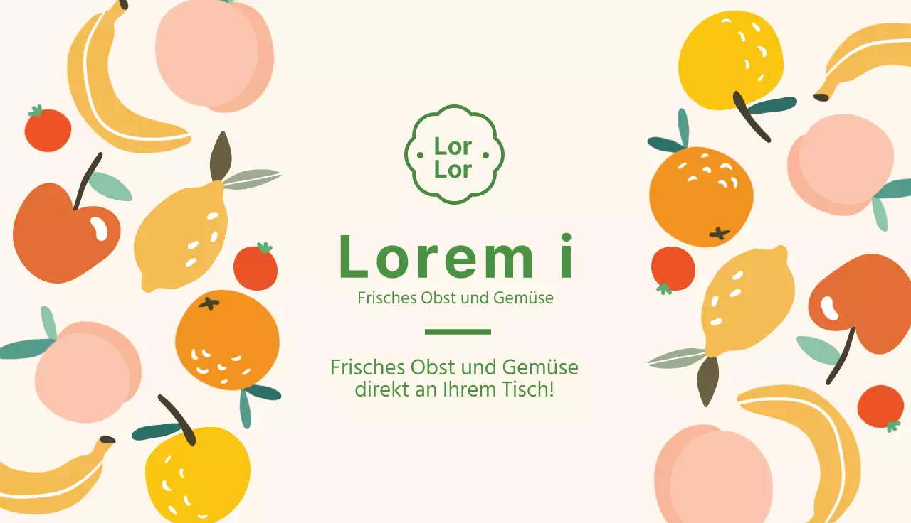 Grüne Illustration niedliches Obst Gemüsehändler