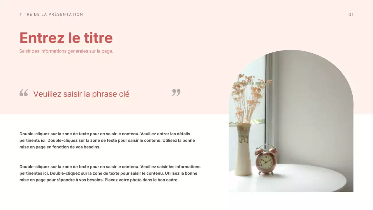 Présentation de différentes mises en page dans des tons rouges apaisants