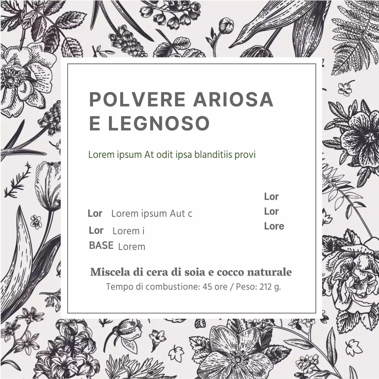 Etichetta cosmetica nostalgica vintage con motivo grigio