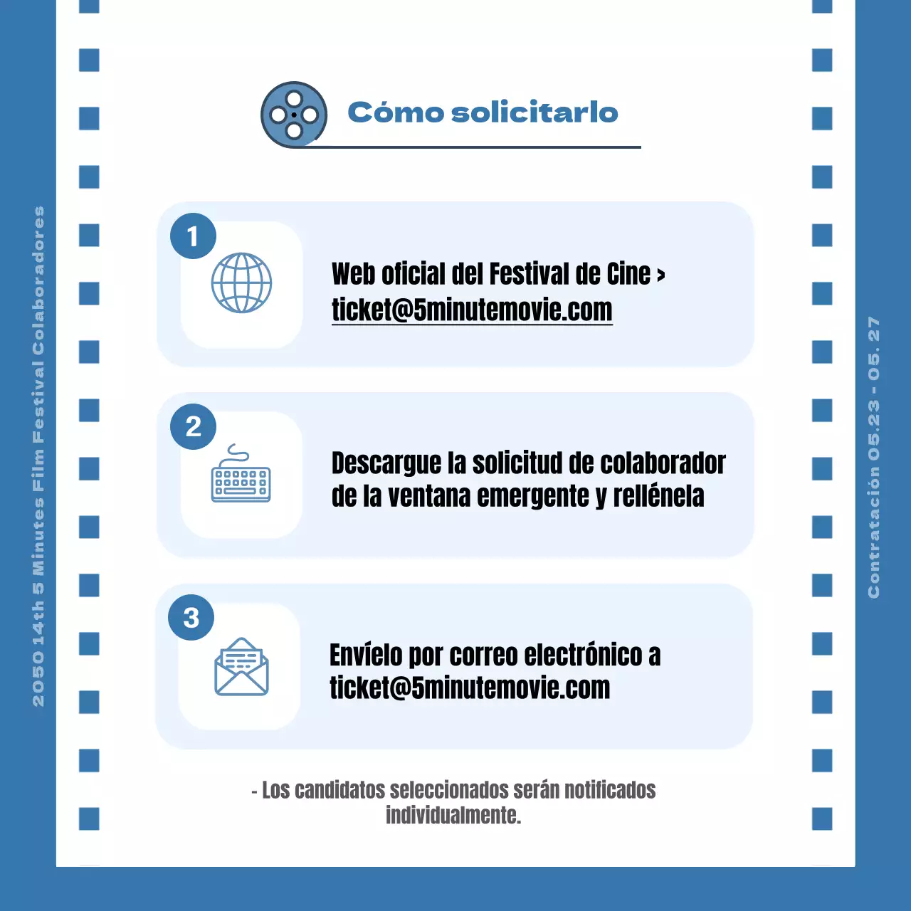 Convocatoria de apoyos para el festival de cine Blue Film Concept