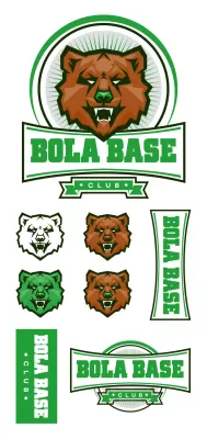 Simple equipo de béisbol deportes logotipo tipo concepto en verde y negro