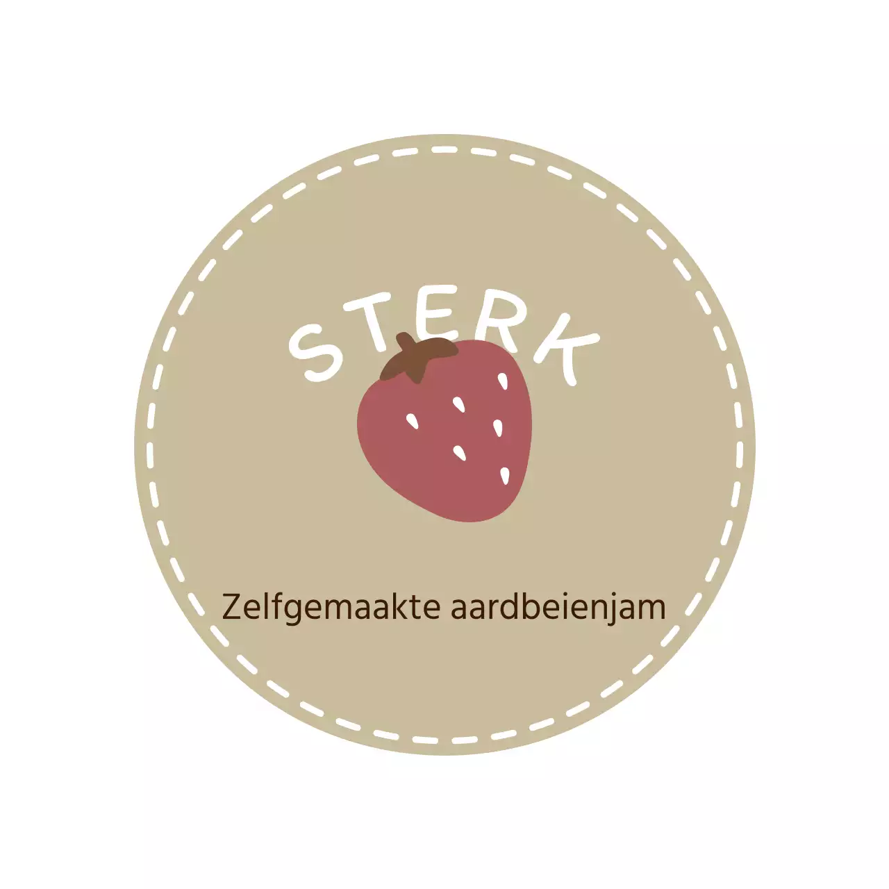 Een beige en bruin cafélabel met een emotionele stijl