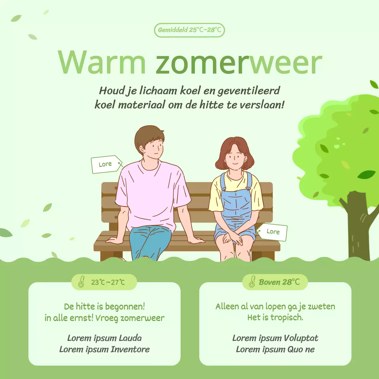 Gekleed in geel en chartreuse CardNews