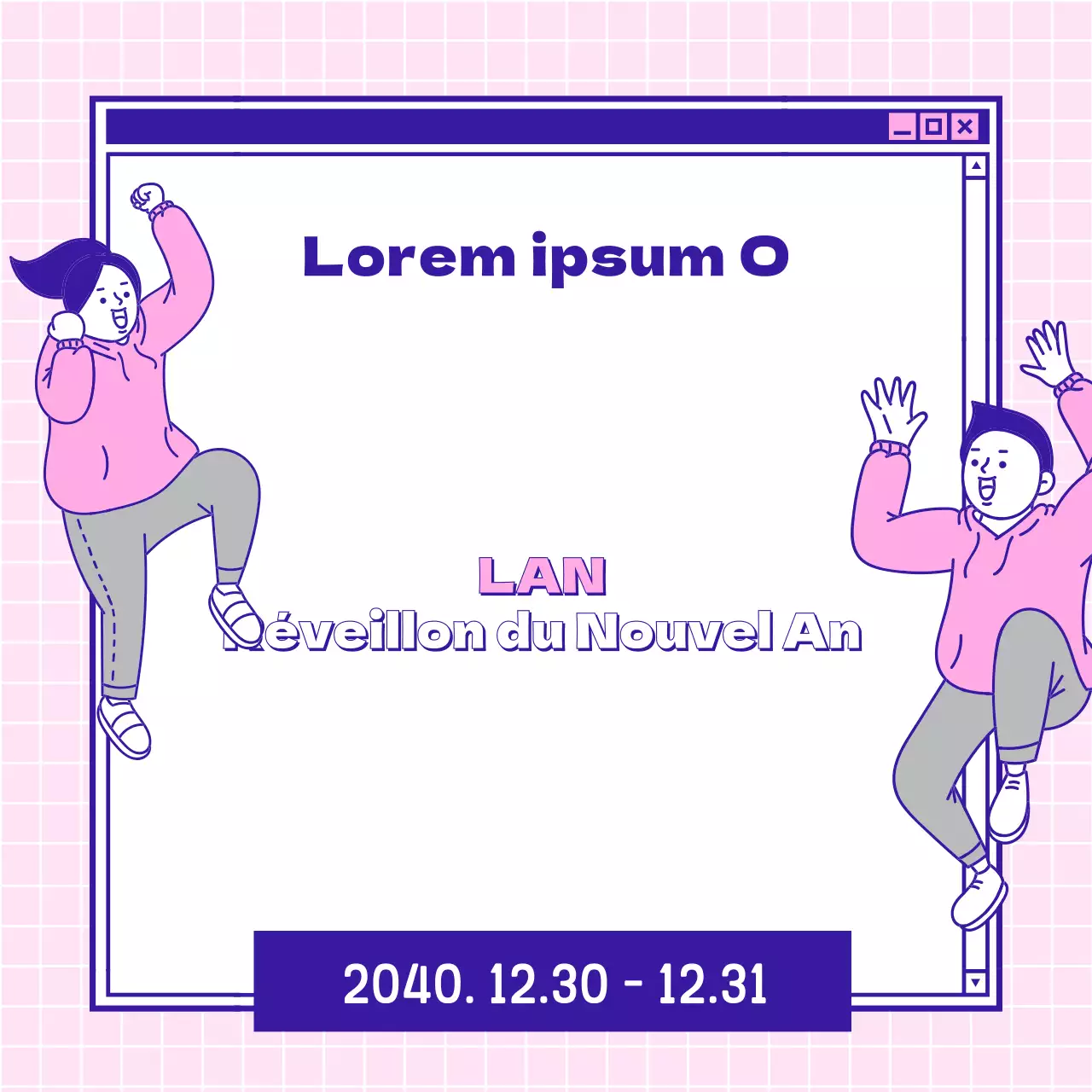 La fenêtre en ligne de Line Illustration Pink Lansun New Year's Event