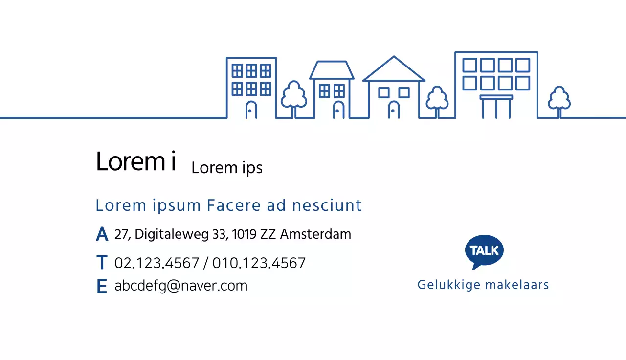 blauwe illustratie eenvoudige makelaar