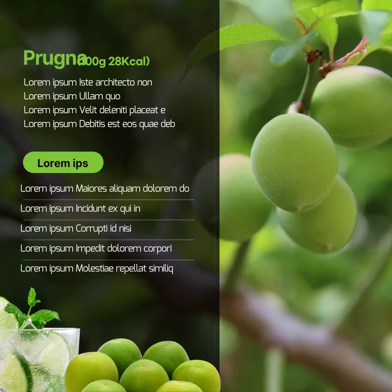 Frutta e verdura di stagione di maggio CardNews Design in giallo e verde