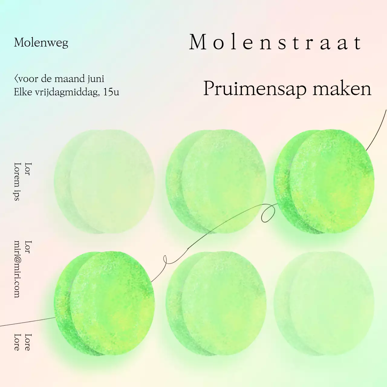 Groen Kleurverloop Pastel Pruim Blauw Evenement