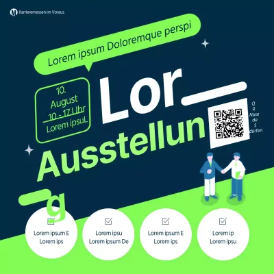 Marinegrüner textlastiger Instagram-Feed zur Jobmesse