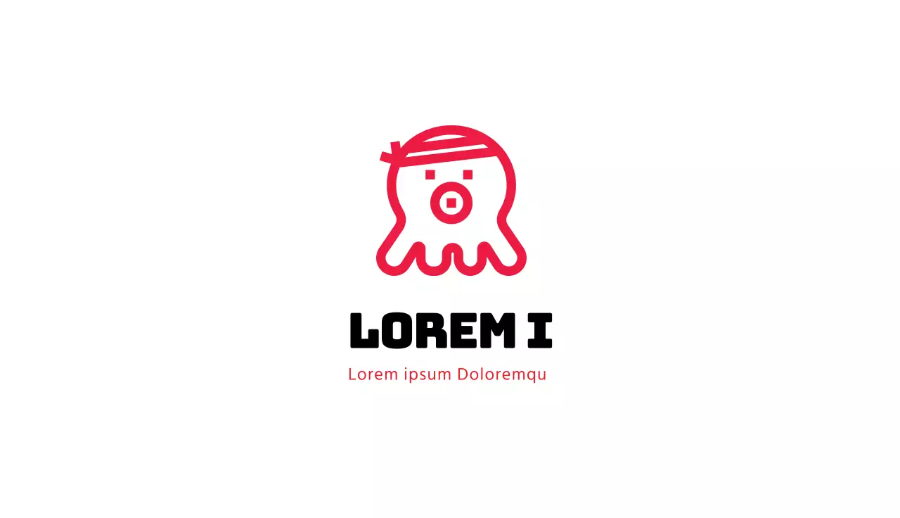 rode illustratie logo restaurant takoyaki