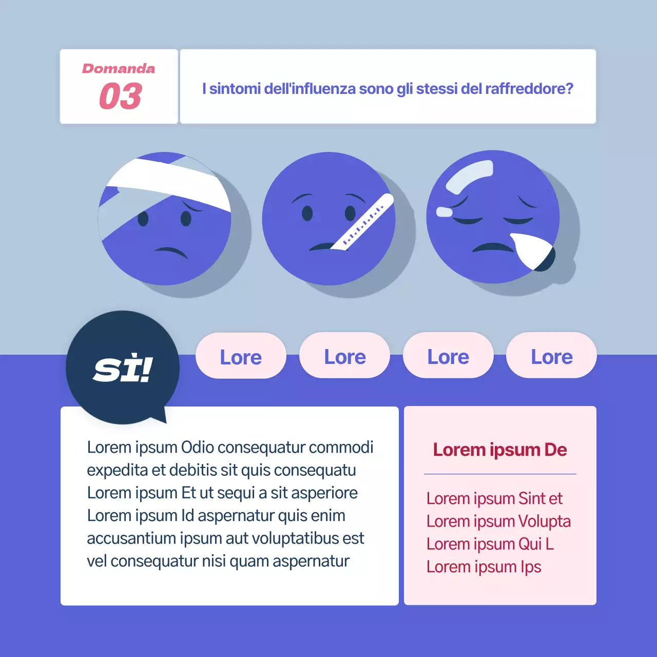 Campagna di prevenzione dell'influenza blu, amichevole e pulita (CardNews)