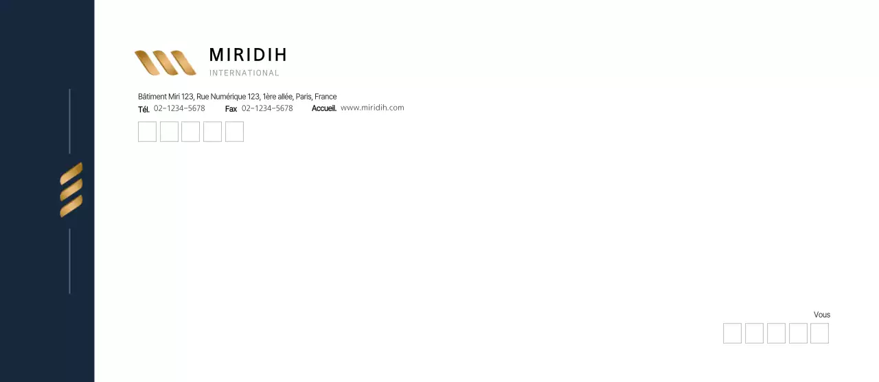 Enveloppes modernes de couleur marine