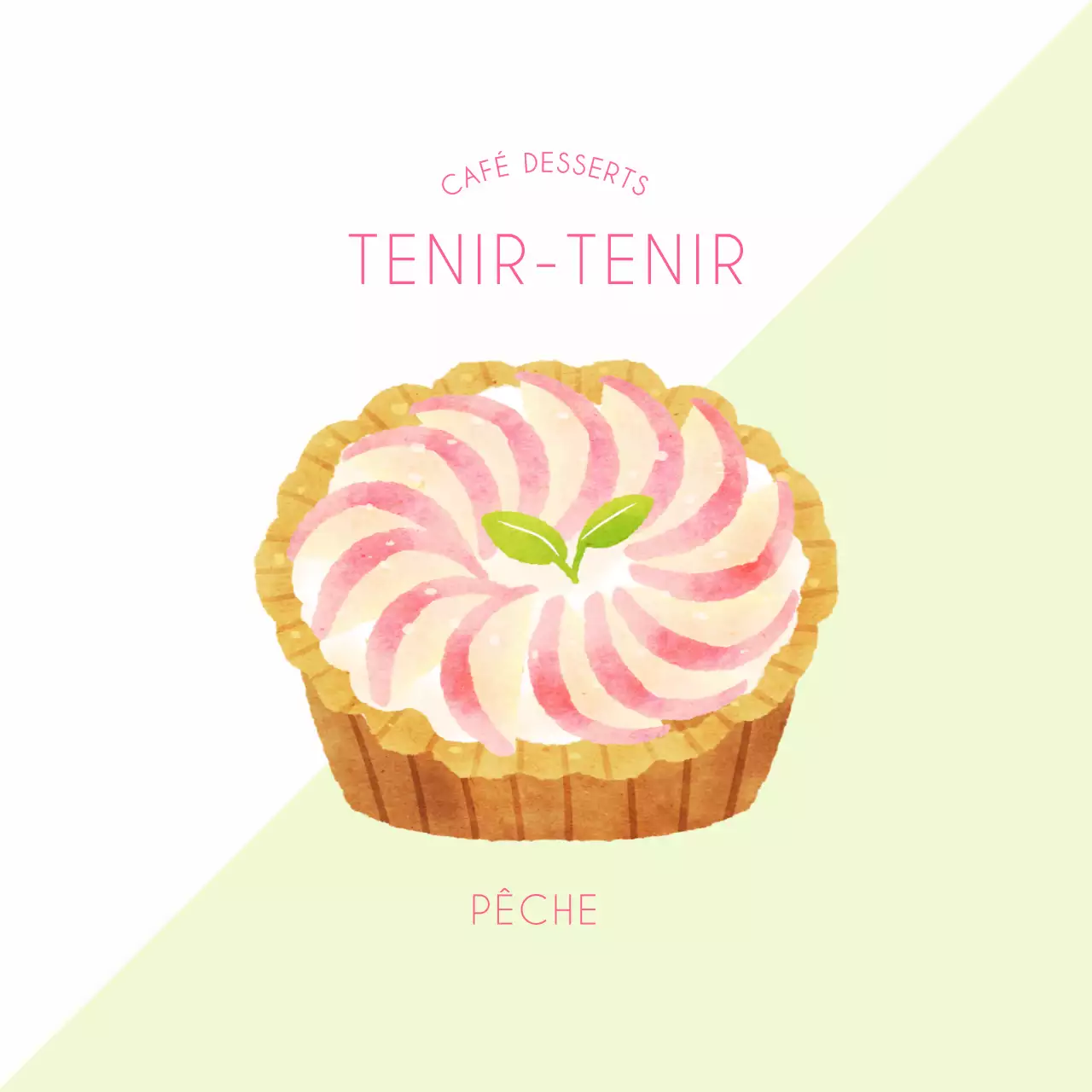 Autocollant illustré sur les desserts à la pêche