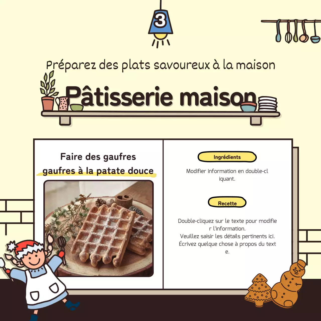 Vacances d'hiver avec de jolies illustrations en beige