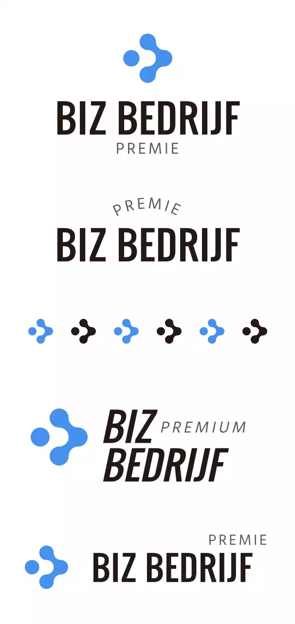 Eenvoudige stijl in zwart en lichtblauw met een bedrijfslogo