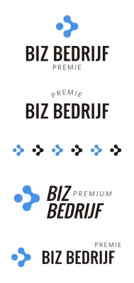 Eenvoudige stijl in zwart en lichtblauw met een bedrijfslogo