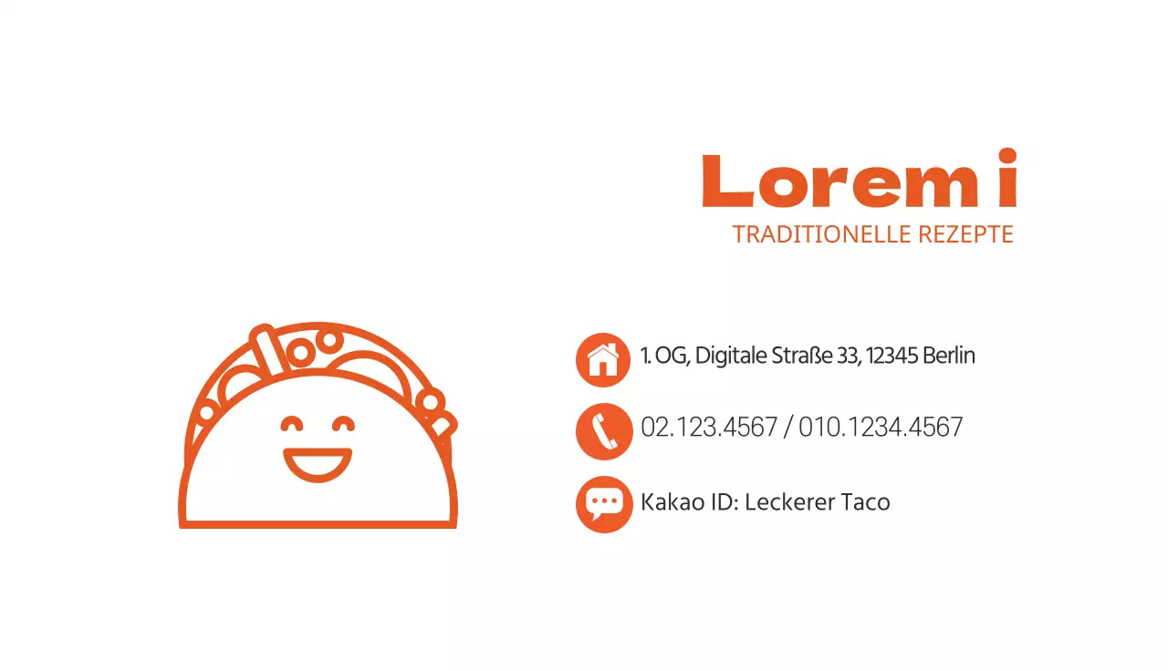 Niedliche einfache Restaurant Taco mit orange Illustration