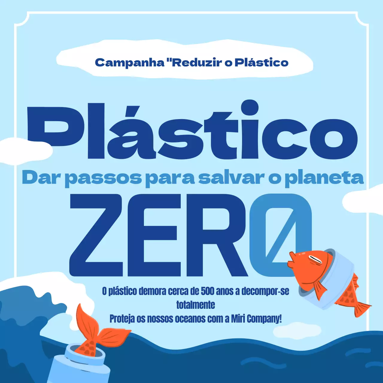 Campanha de plástico azul claro e azul