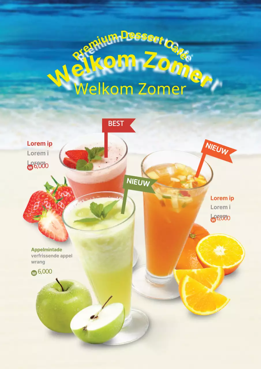 Premium Dessert Cafe Drankjes Menu Advertentie