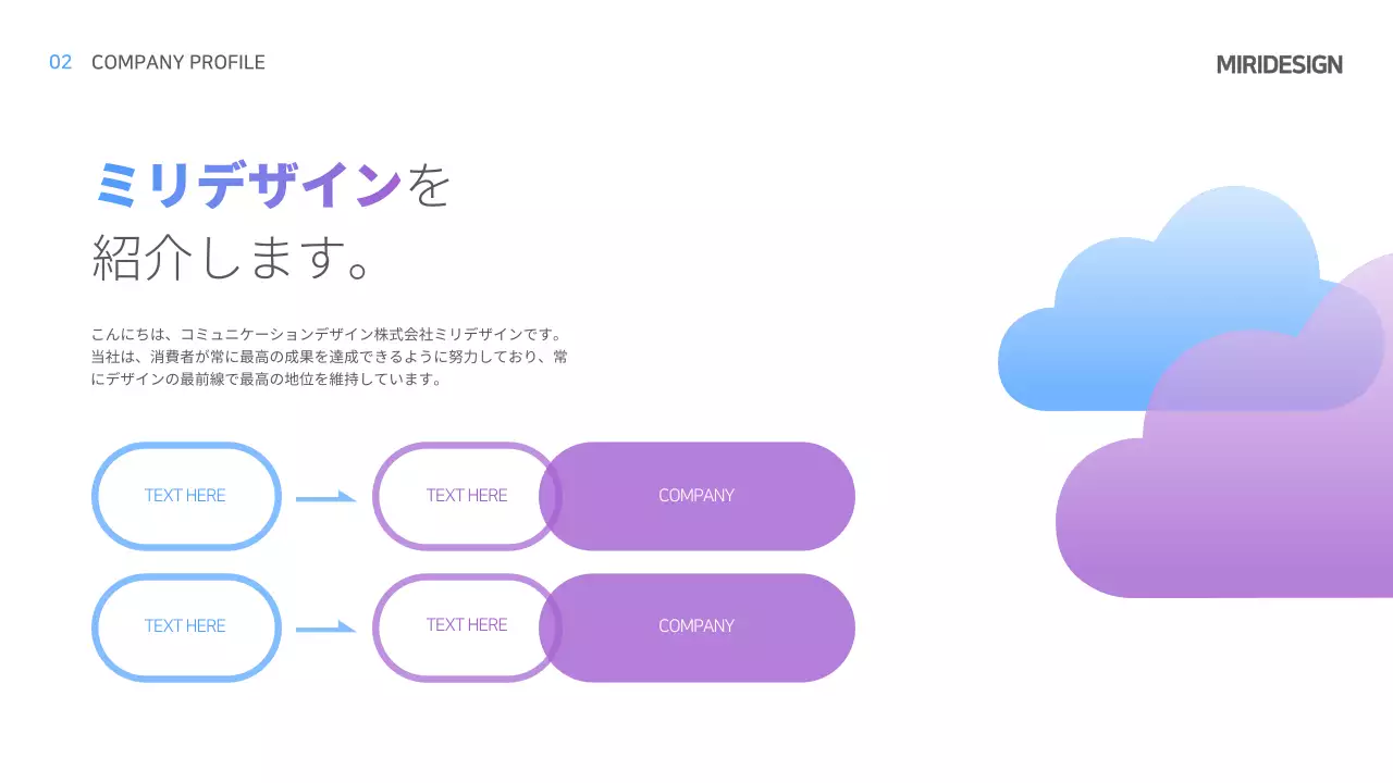 青 シンプル 会社 プレゼンテーション