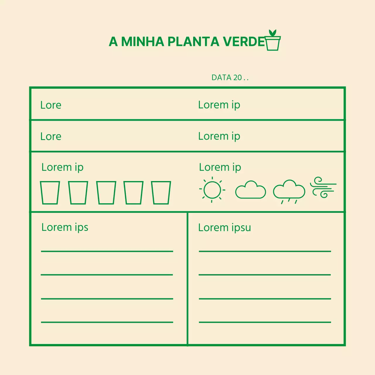 Ícone verde História simples