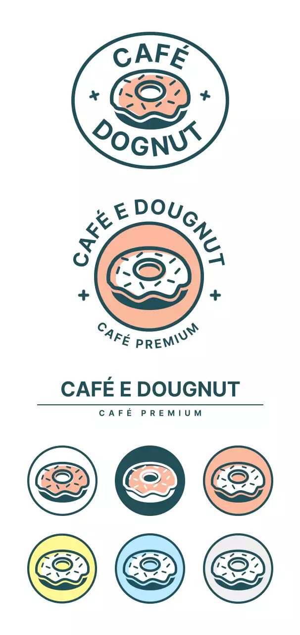 Um emblema de café simples e colorido