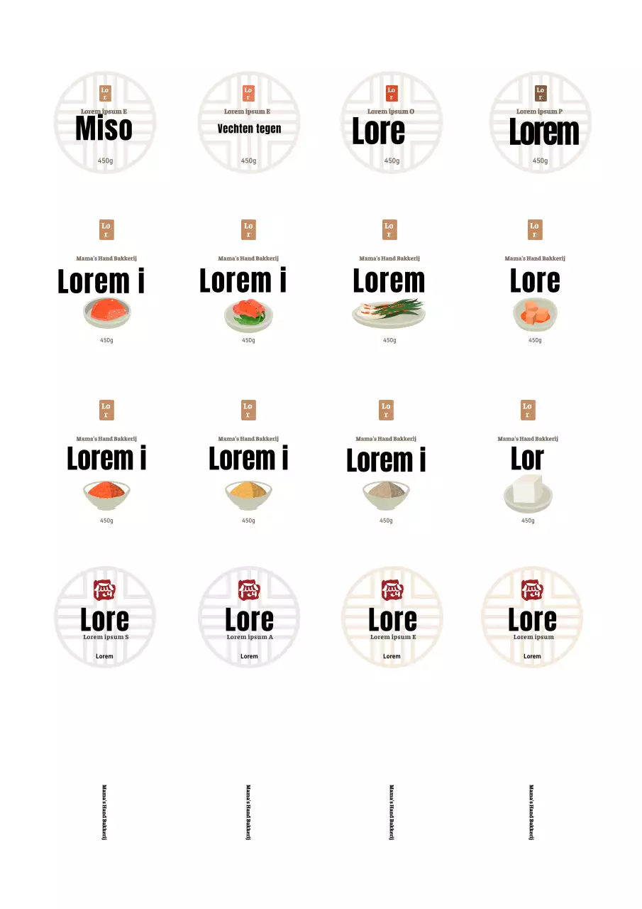 Witte schone Koreaanse banchan de bijgerechtsticker van de winkel uit de vrije hand