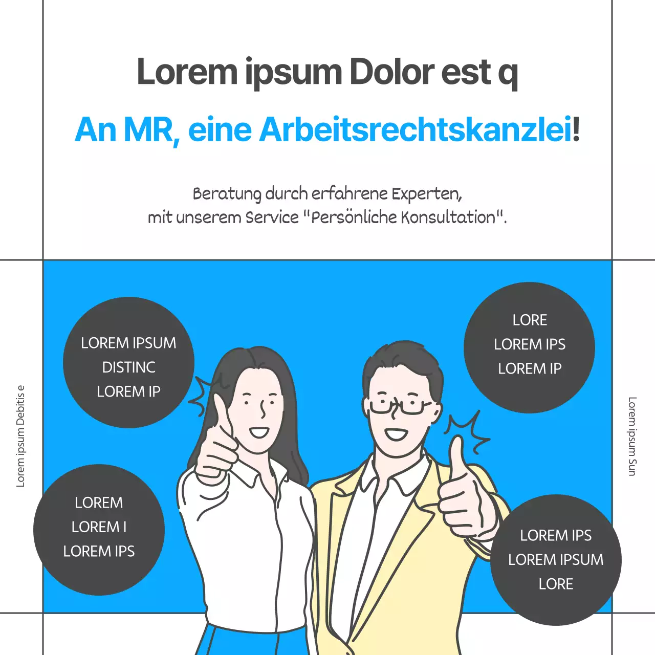 Einfache Illustration in Blau und Zitrone Beschäftigungsthemen Gesetz zur Änderung des Gleichstellungsgesetzes CardNews