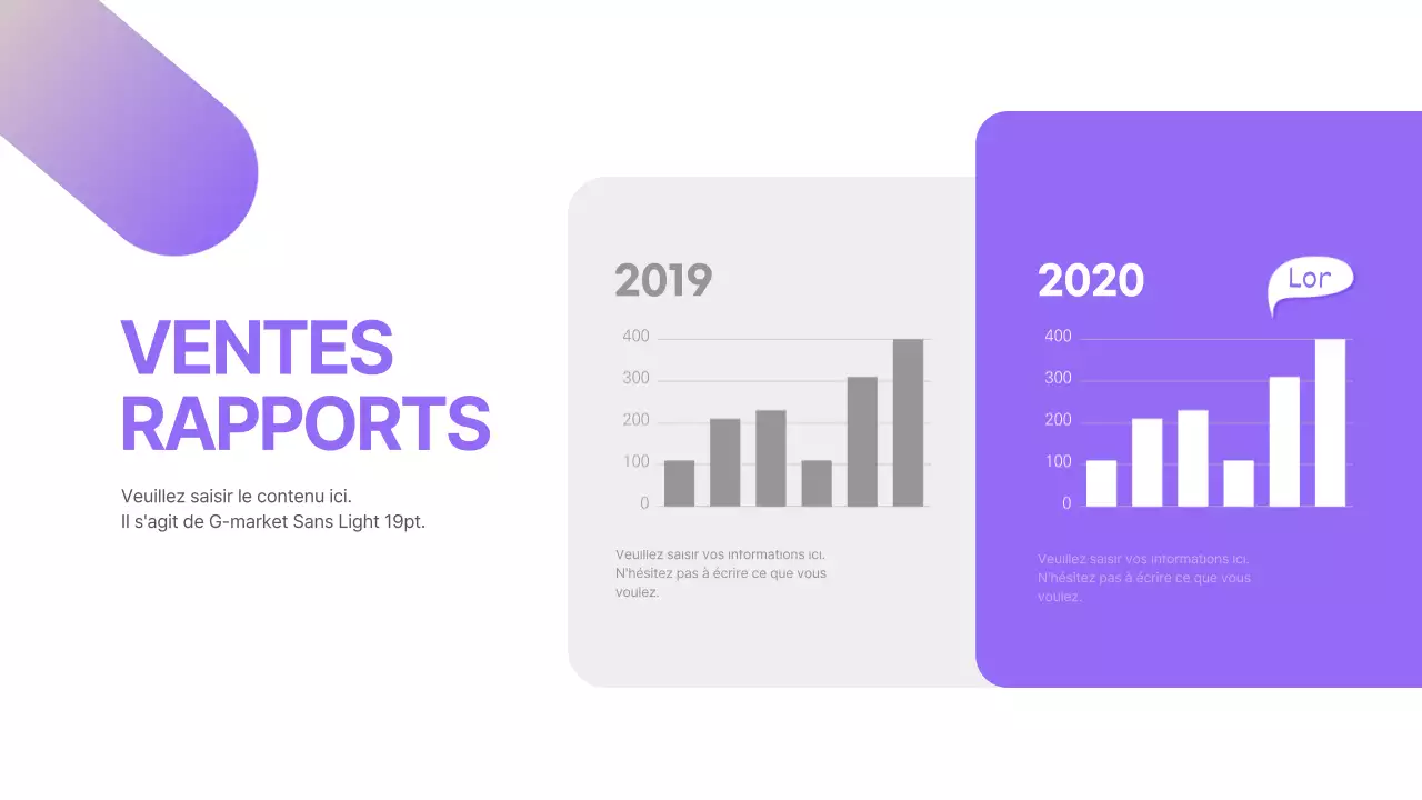 Un graphique à barres arrondi et net avec un dégradé violet