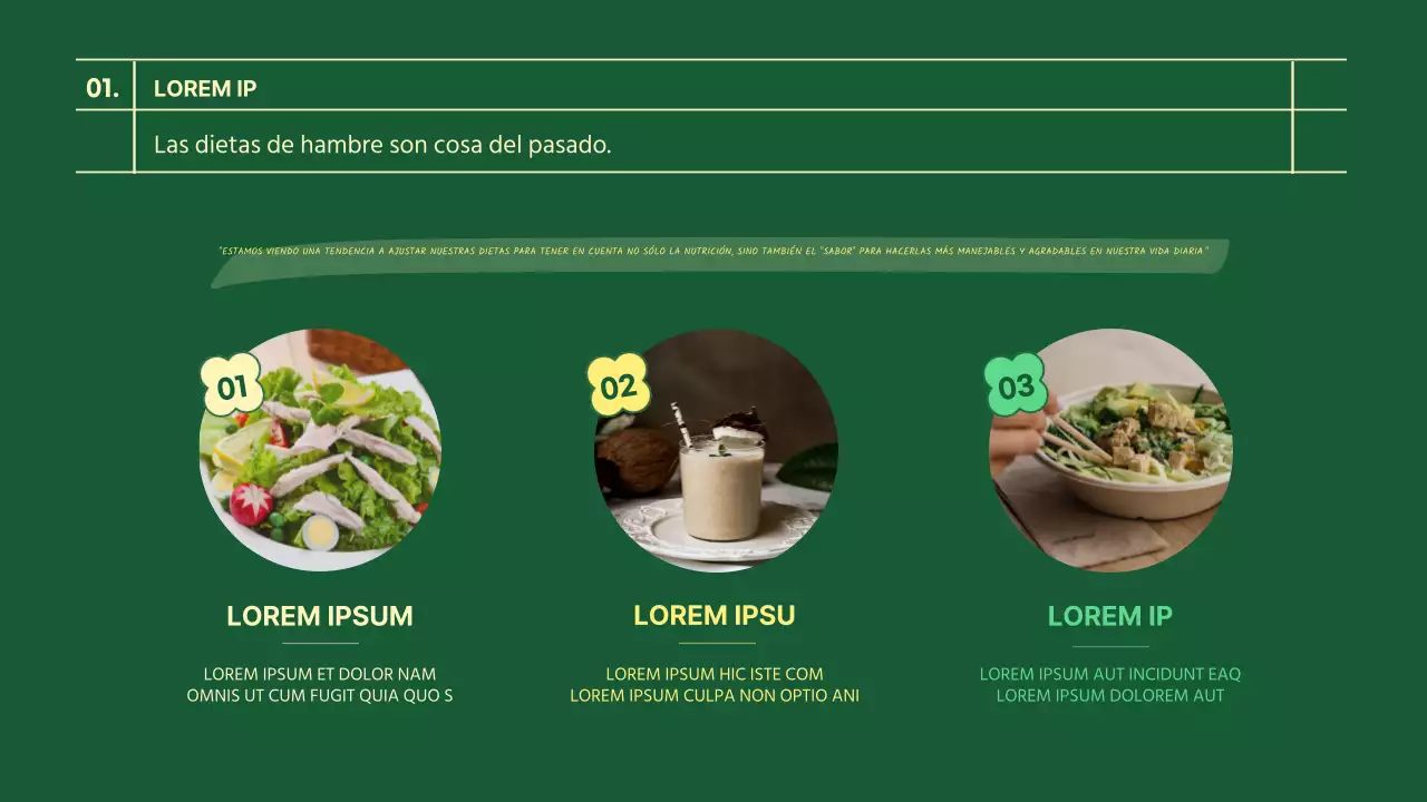 Tema verde y amarillo para una alimentación sana y un placer saludable