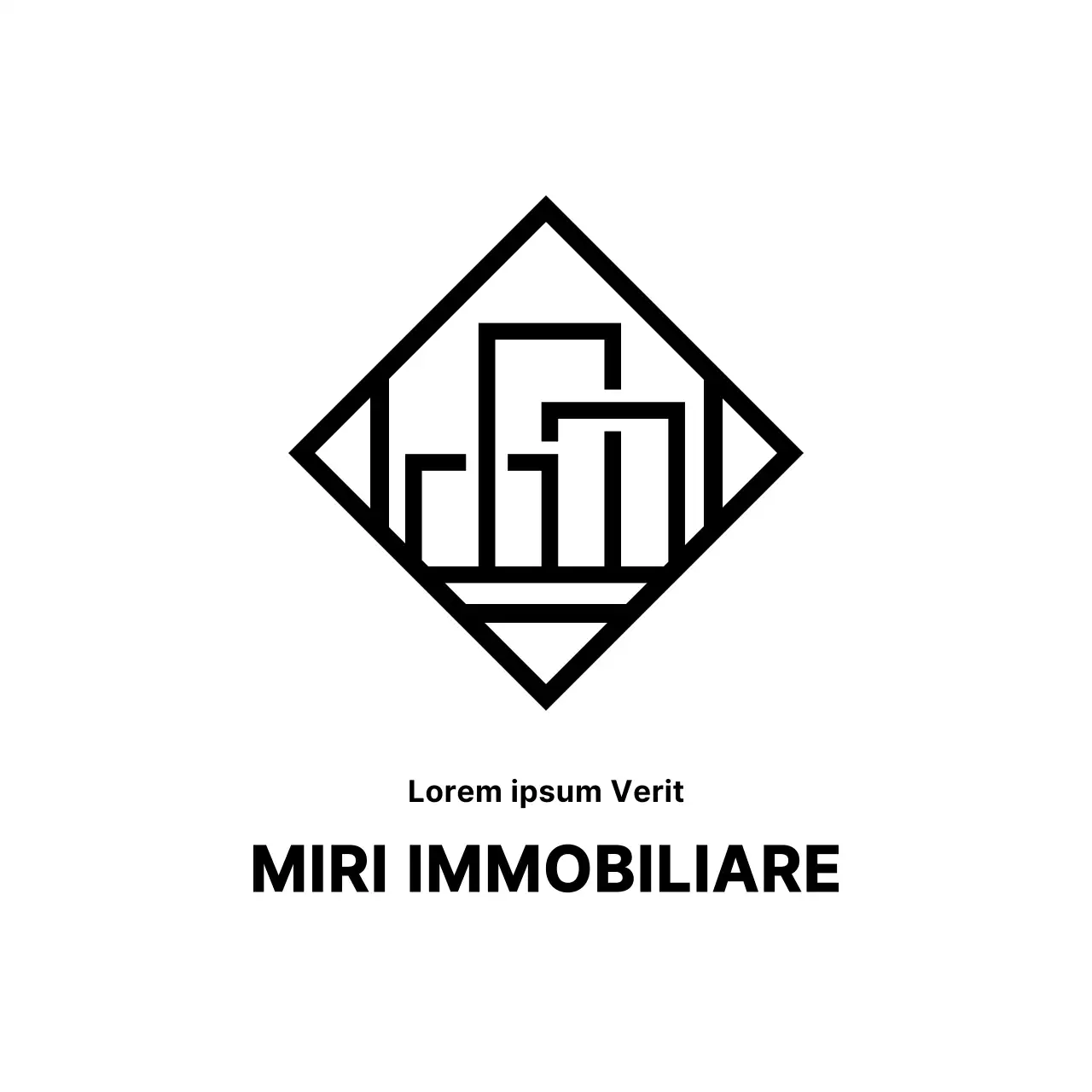 Sottobicchiere nero dell'agenzia immobiliare di lusso